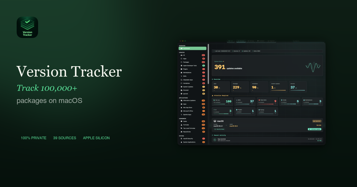 Version Tracker preview